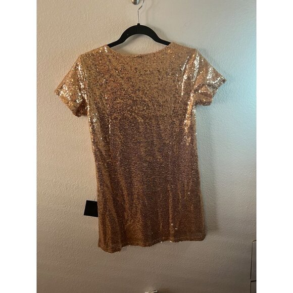 NWT Gold sequence party dress size small - Picture 3 of 3